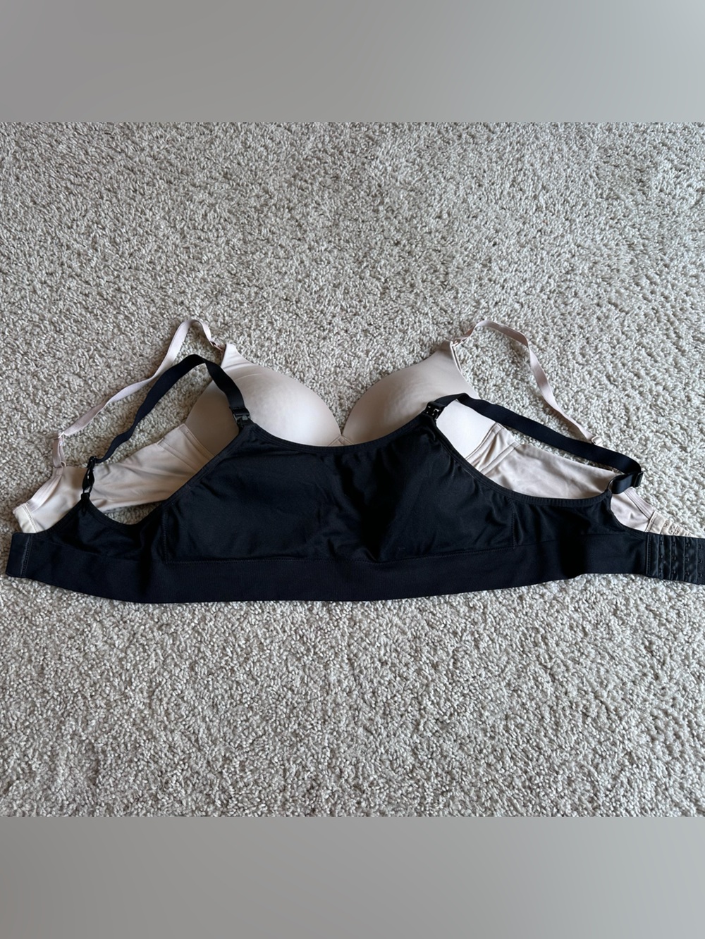 Bundle 2 Nursing Maternity Bras H&M Black Motherhood Intimates Beige large 36B